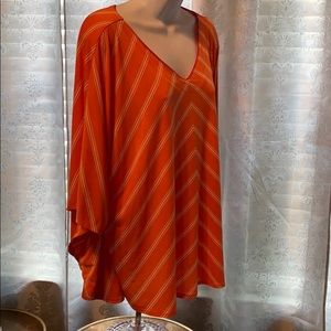 Fabulous orange with white stripes and pink trim